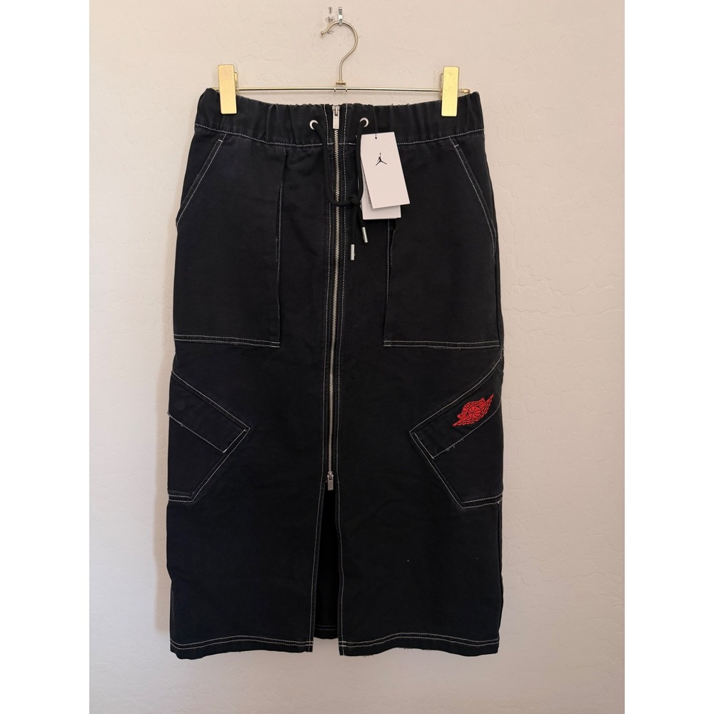 Jordan Women Black Utility Cargo Midi Air Chicago Skirt GorpcoreIB2922-010 S NWT
